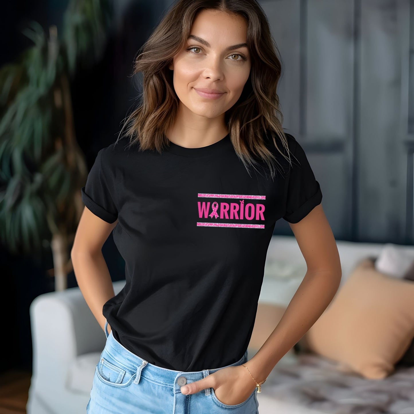 Tackle Cancer Warrior T-Shirt – Breast Cancer Awareness Football Graphic Tee