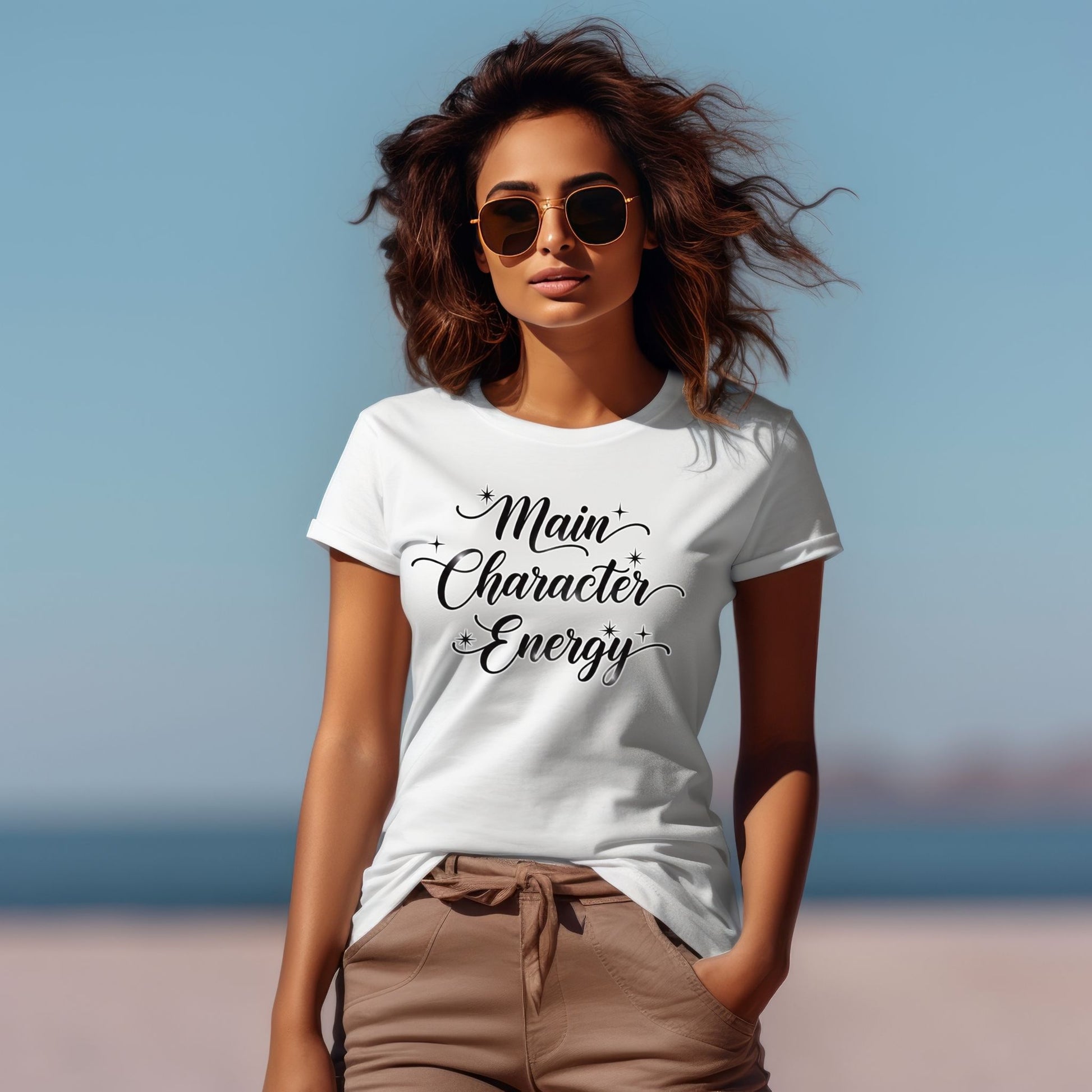 Main Character Energy T-Shirt – Positive Vibes Aesthetic Graphic Tee - Designs By Dice