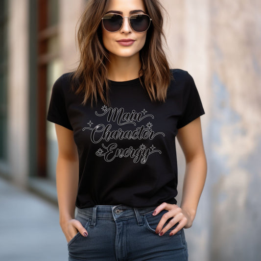 Main Character Energy T-Shirt – Positive Vibes Aesthetic Graphic Tee - Designs By Dice