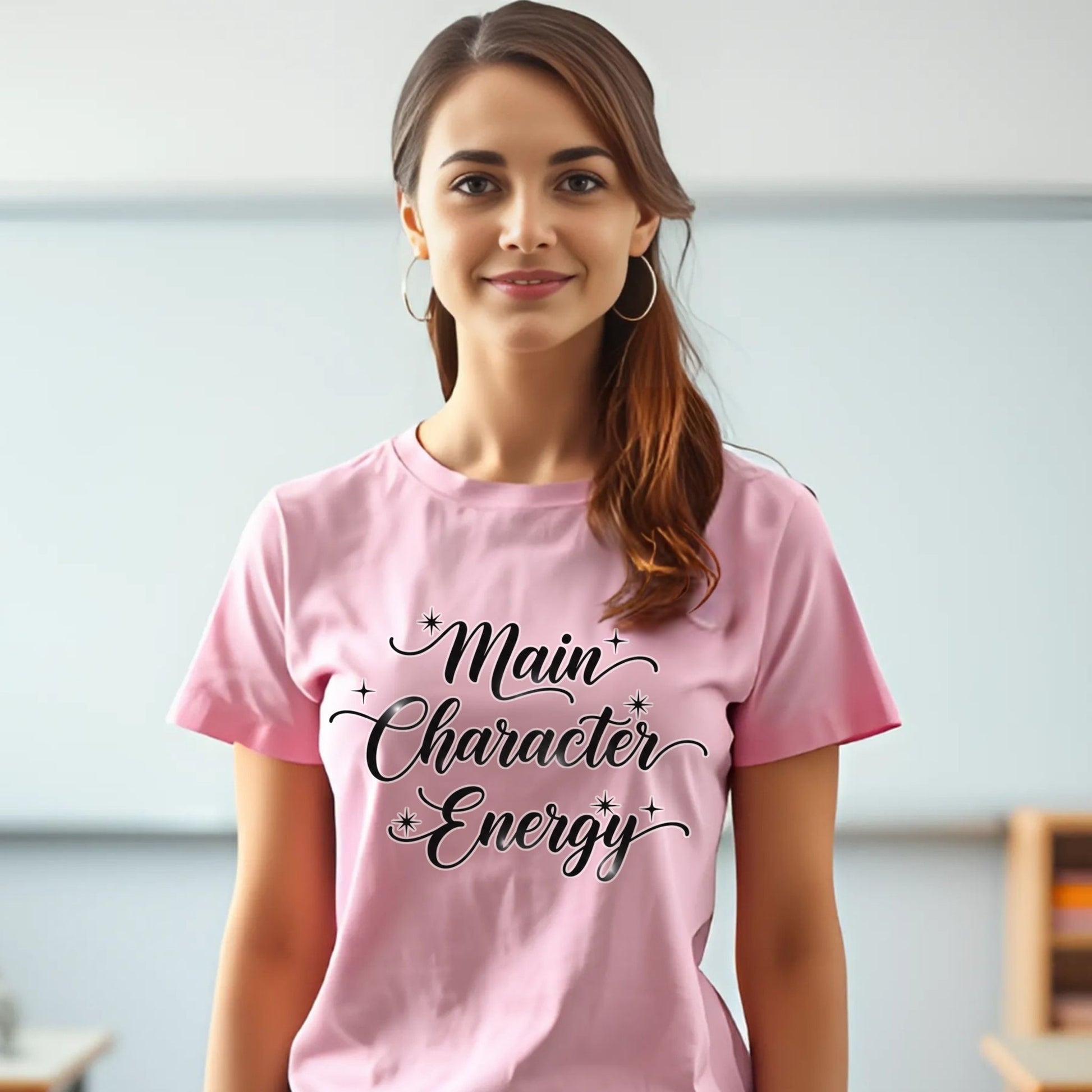 Main Character Energy T-Shirt – Positive Vibes Aesthetic Graphic Tee - Designs By Dice