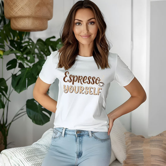 Espresso Yourself Coffee T-Shirt – Funny Caffeine Lover Graphic Tee