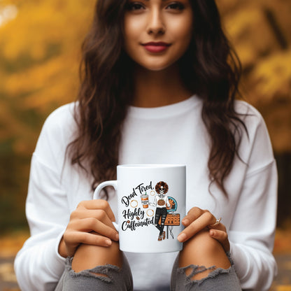 Dead Tired Highly Caffeinated Accent Mug – Pumpkin Spice Coffee Lover Fall Cup