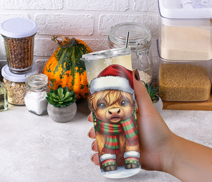 Christmas Highland Cow Tumbler, 20oz