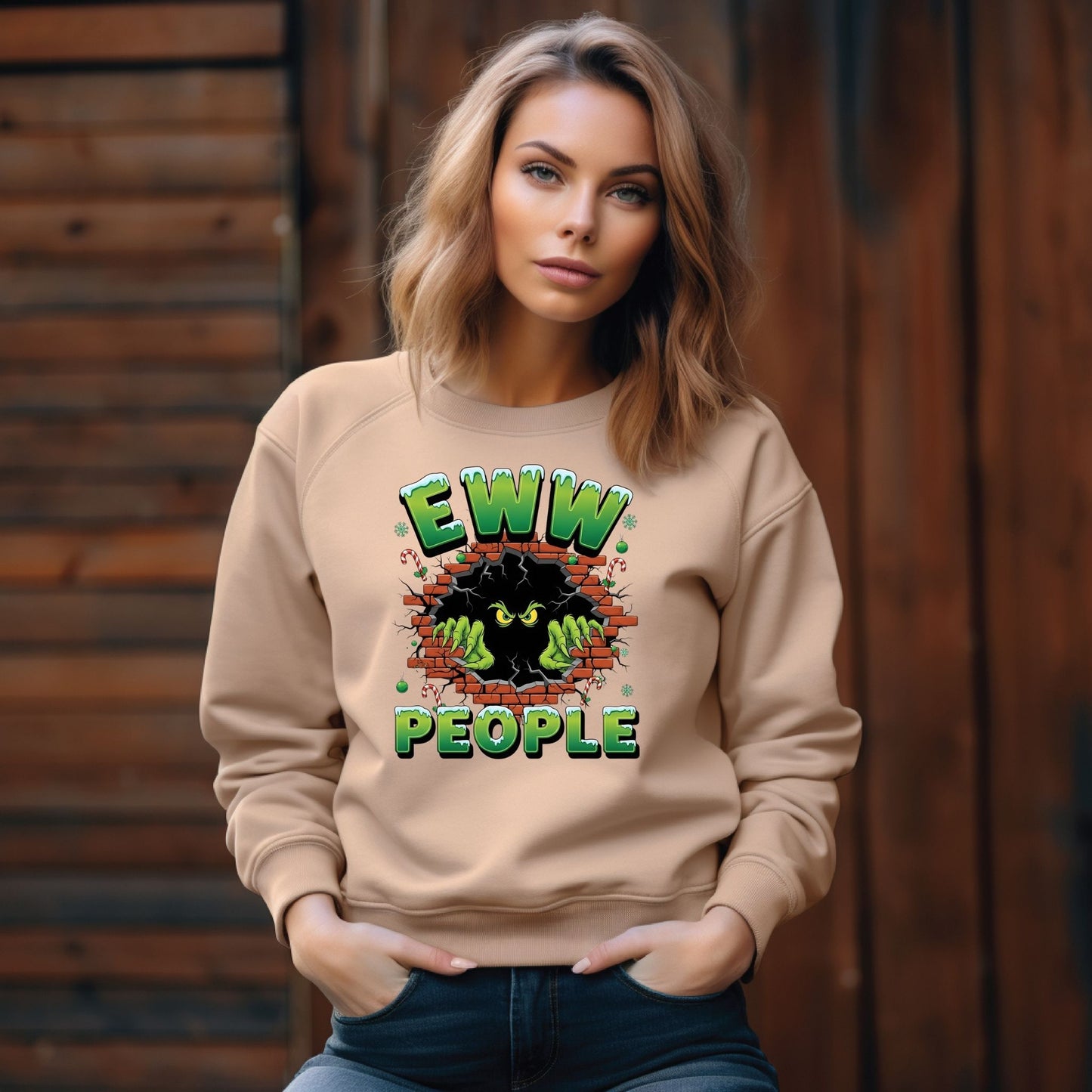 Eww People: Grinch Sweatshirt: Funny Holiday Pullover