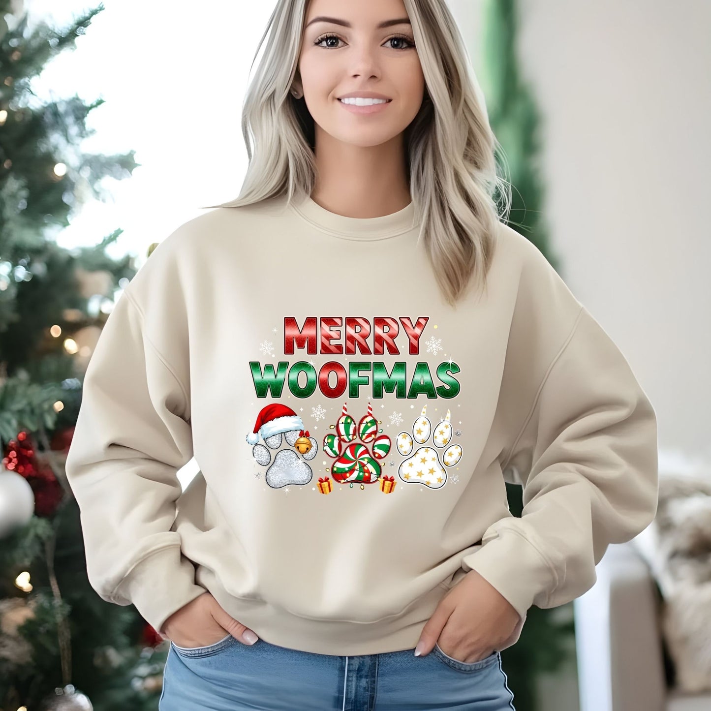 Dog Mom Christmas Sweatshirt