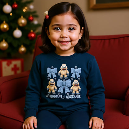 Abominably Adorable Toddler Crewneck | Cute Yeti Christmas Sweater | Cozy Winter Outfit for Kids