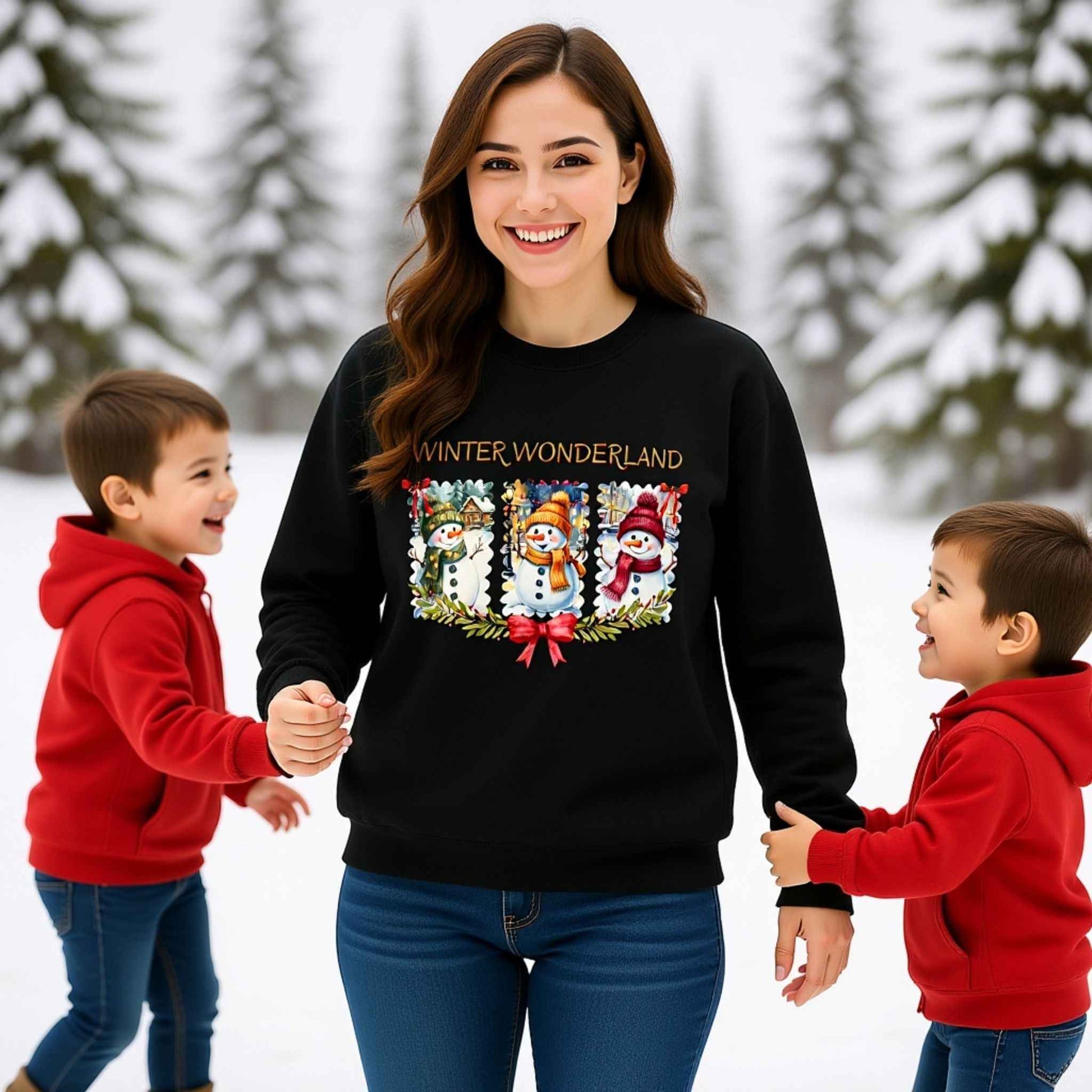 Winter Wonderland Crewneck Sweatshirt | Cozy Snowman Christmas Sweater for Women & Men | Festive Holiday Pullover