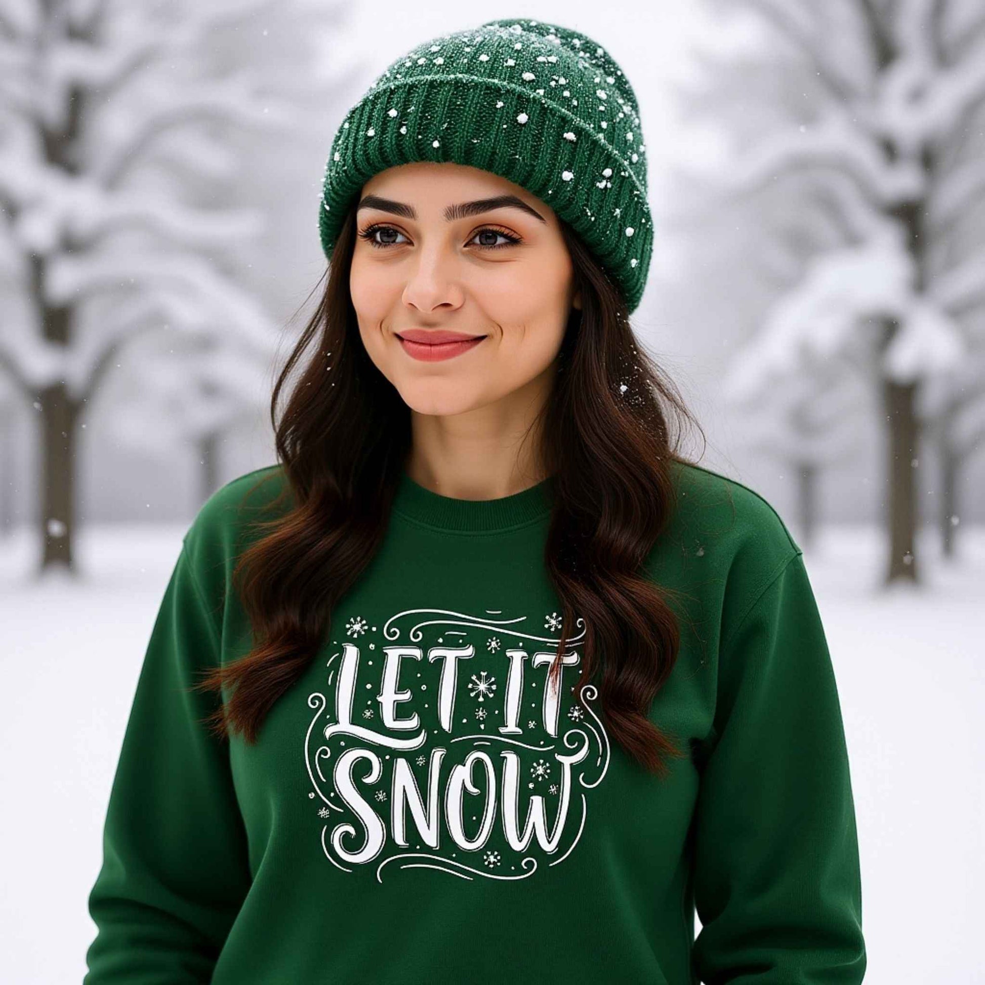 Let It Snow Crewneck Sweatshirt | Cozy Winter Holiday Sweater | Christmas Graphic Pullover for Women & Men