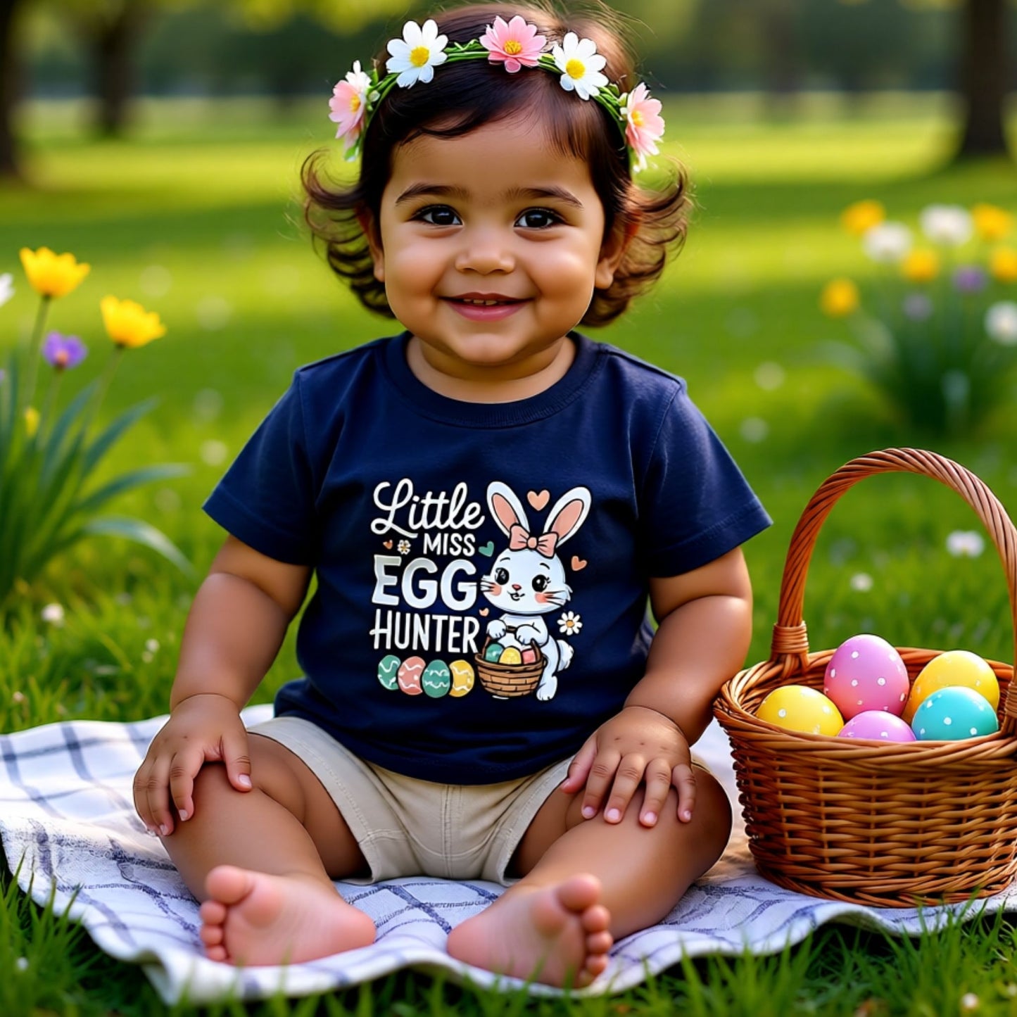 Little Miss Egg Hunter Toddler Easter Shirt
