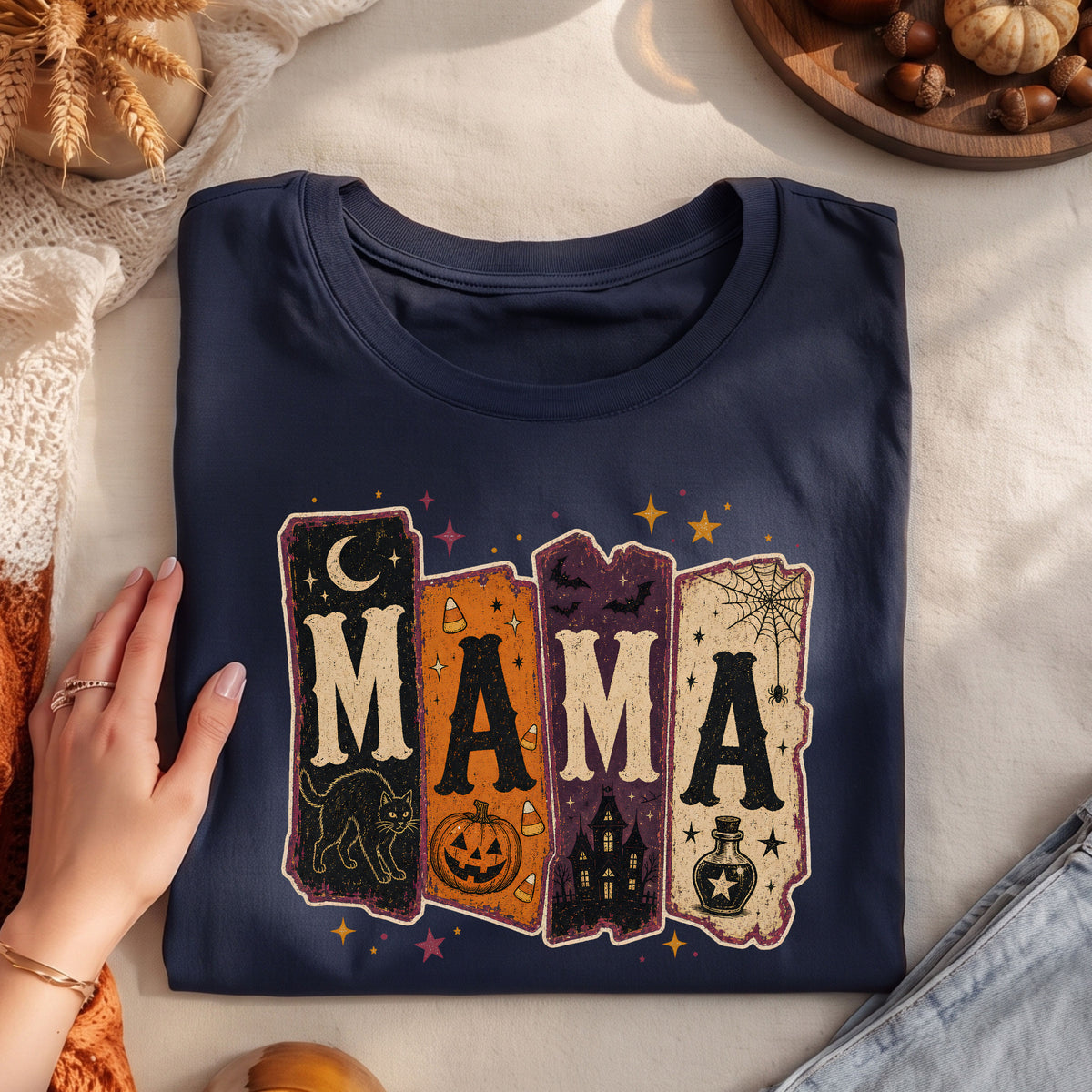 Spooky Mama vintage Halloween graphic T-shirt