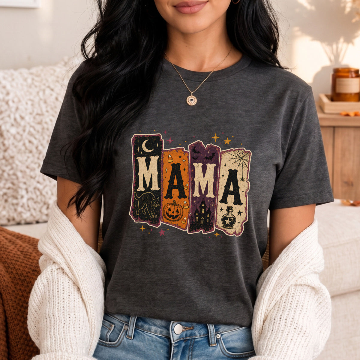 Spooky Mama vintage Halloween graphic T-shirt