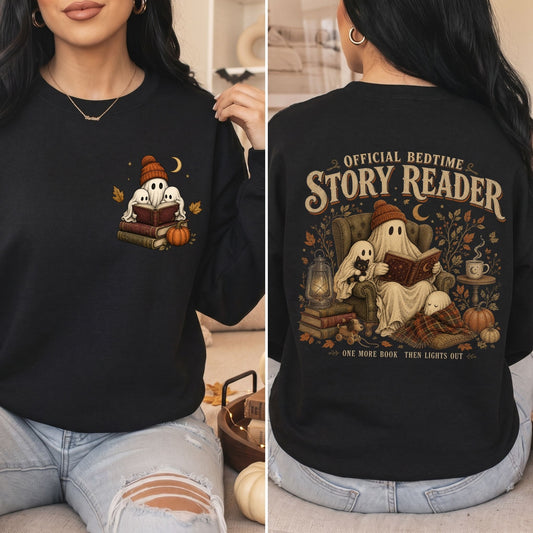 Official Bedtime Story Reader Sweatshirt | Cozy Ghost Crewneck