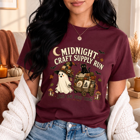 Midnight Craft Supply Run Tee | Funny Ghost Craft Lover Shirt