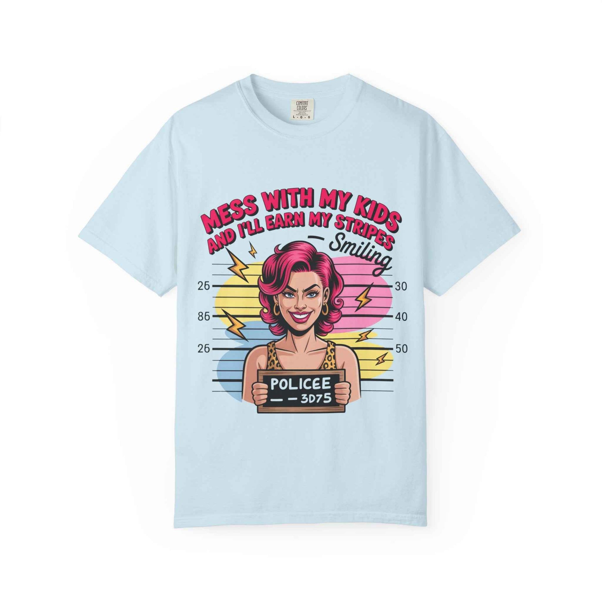 Funny "Mess with My Kids and I'll Earn My Stripes" Graphic Tee