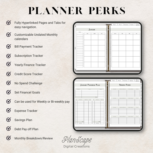 Digital Budget Planner: Undated Finance Organizer - Designs By Dice