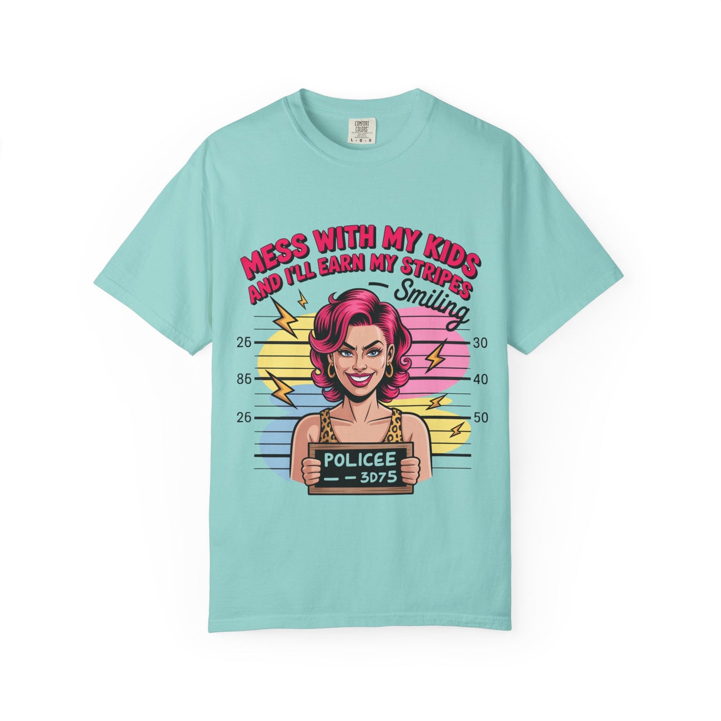 Funny "Mess with My Kids and I'll Earn My Stripes" Graphic Tee