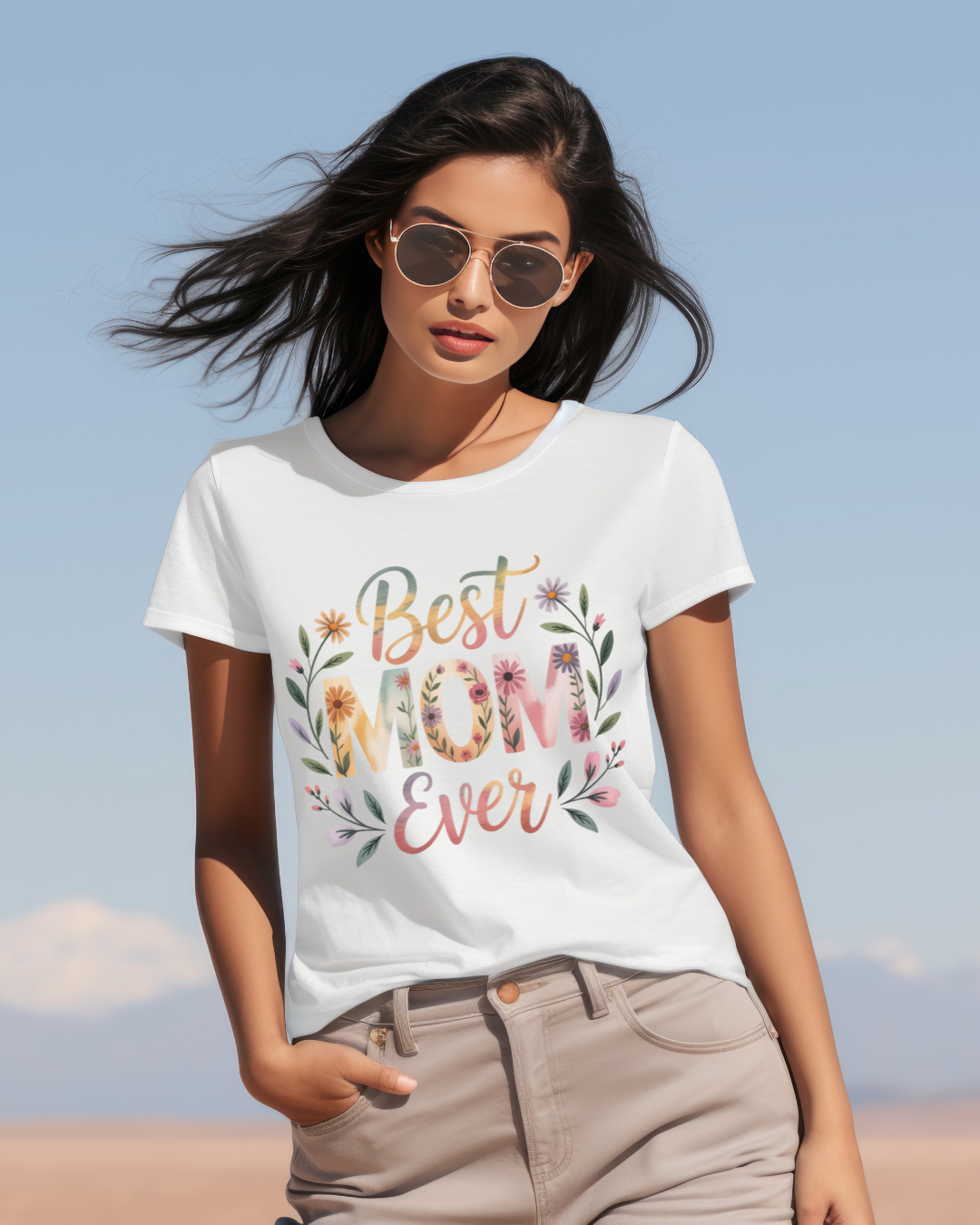 Floral Best Mom Ever T-Shirt