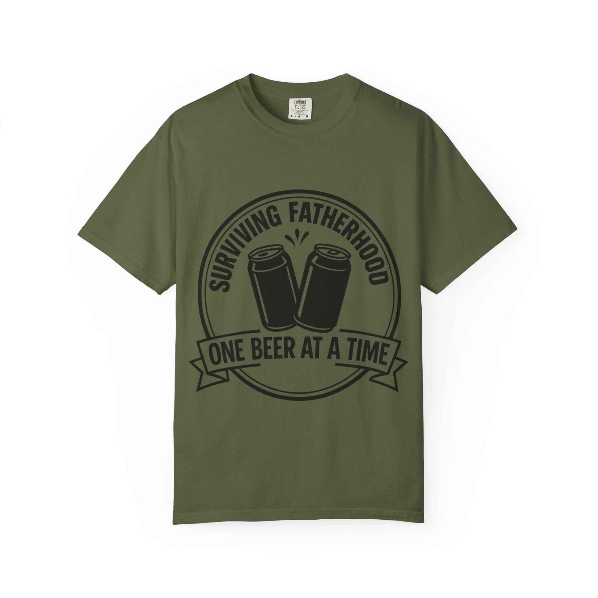 Surviving Fatherhood T-Shirt - Unisex Funny Beer Graphic Tee