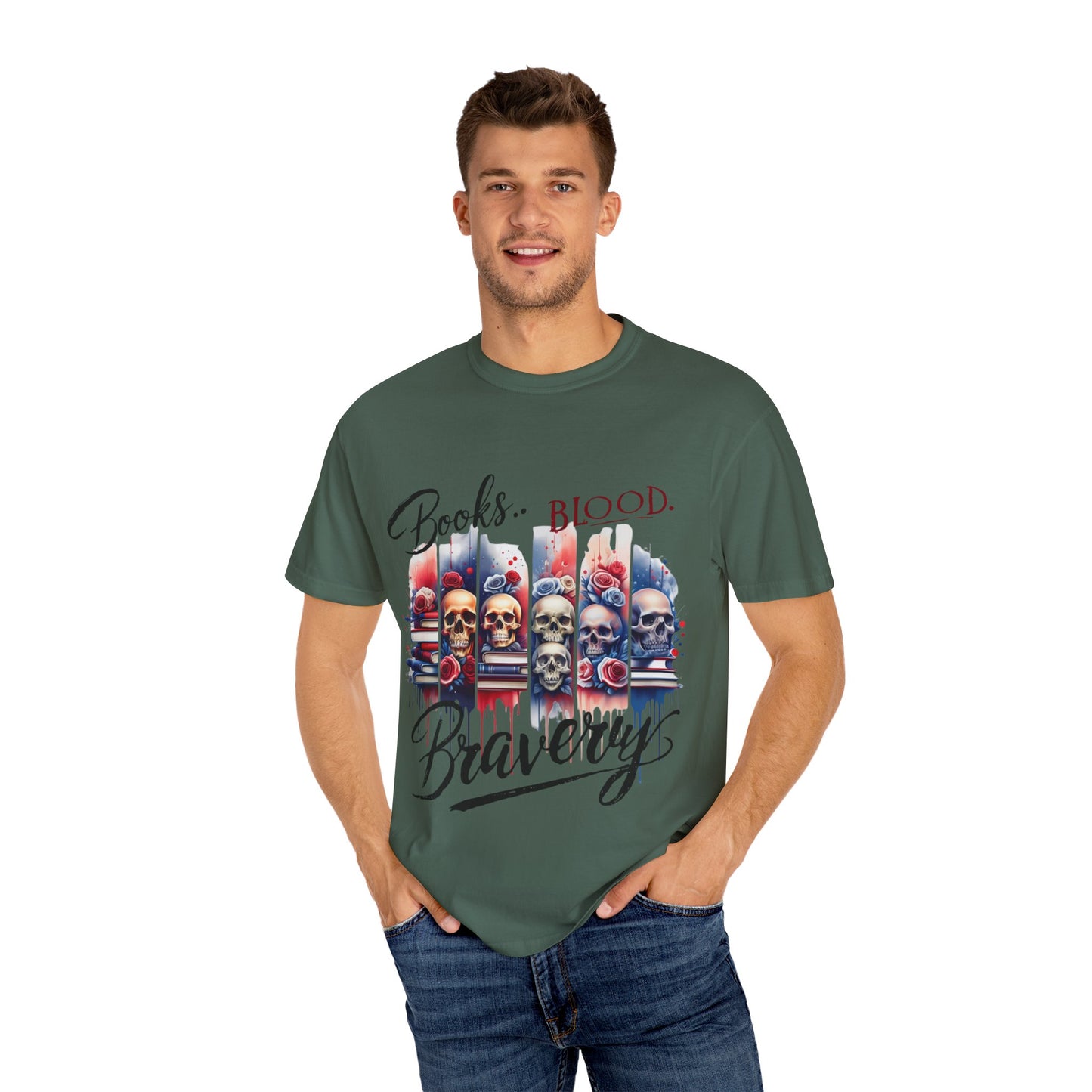 Books, Blood, and Bravery | Patriotic Graphic Tshirt