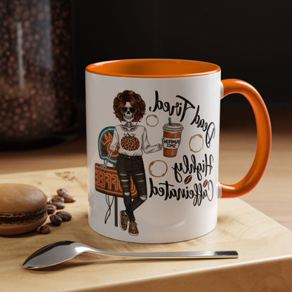 Dead Tired Highly Caffeinated Accent Mug – Pumpkin Spice Coffee Lover Fall Cup