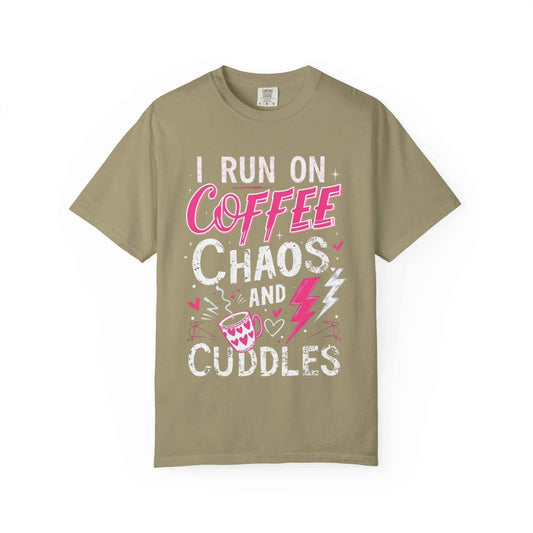 Coffee Chaos and Cuddles T-Shirt for Moms & Coffee Lovers