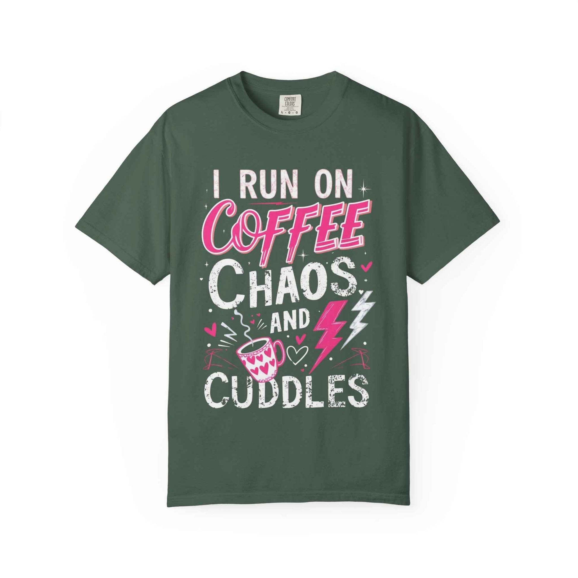 Coffee Chaos and Cuddles T-Shirt for Moms & Coffee Lovers