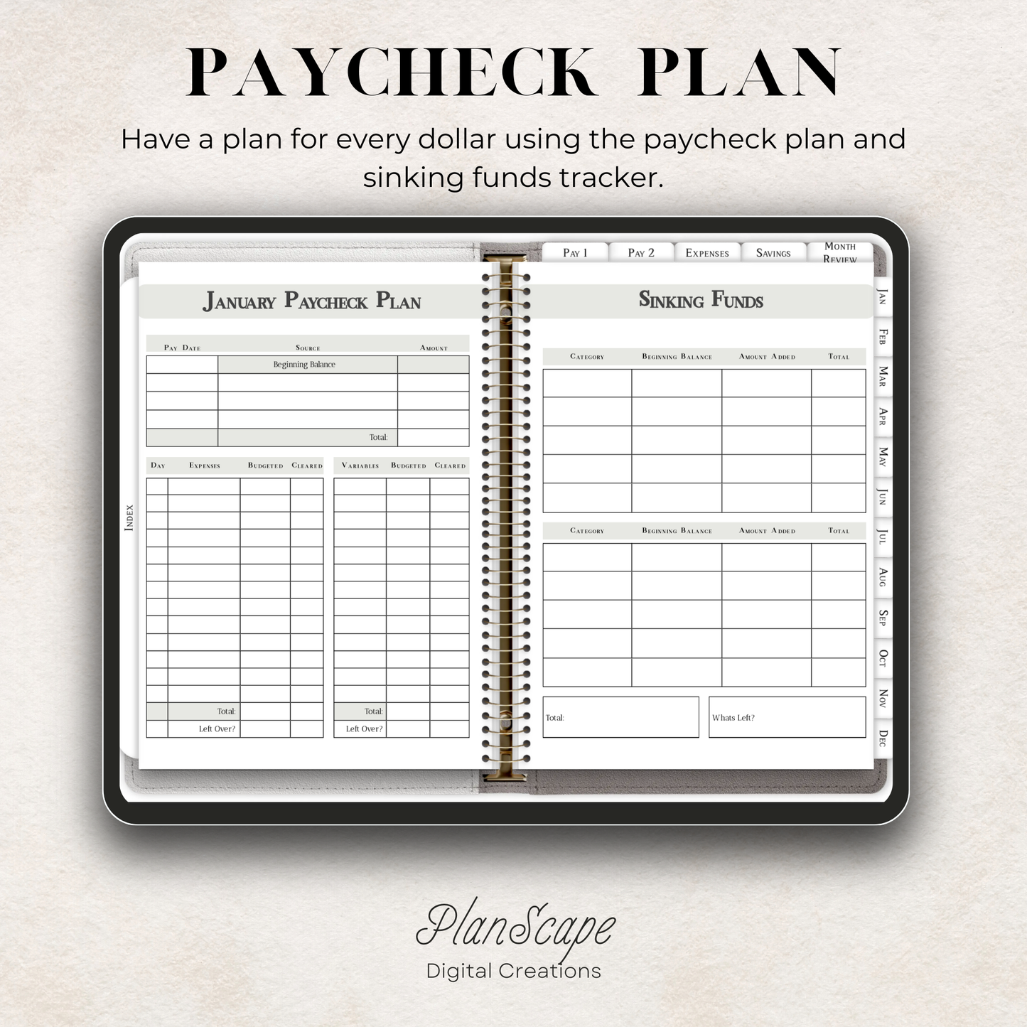 Digital Budget Planner: Undated Finance Organizer