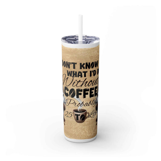 Coffee Lovers Gnome Design 20oz Skinny Tumbler with Straw