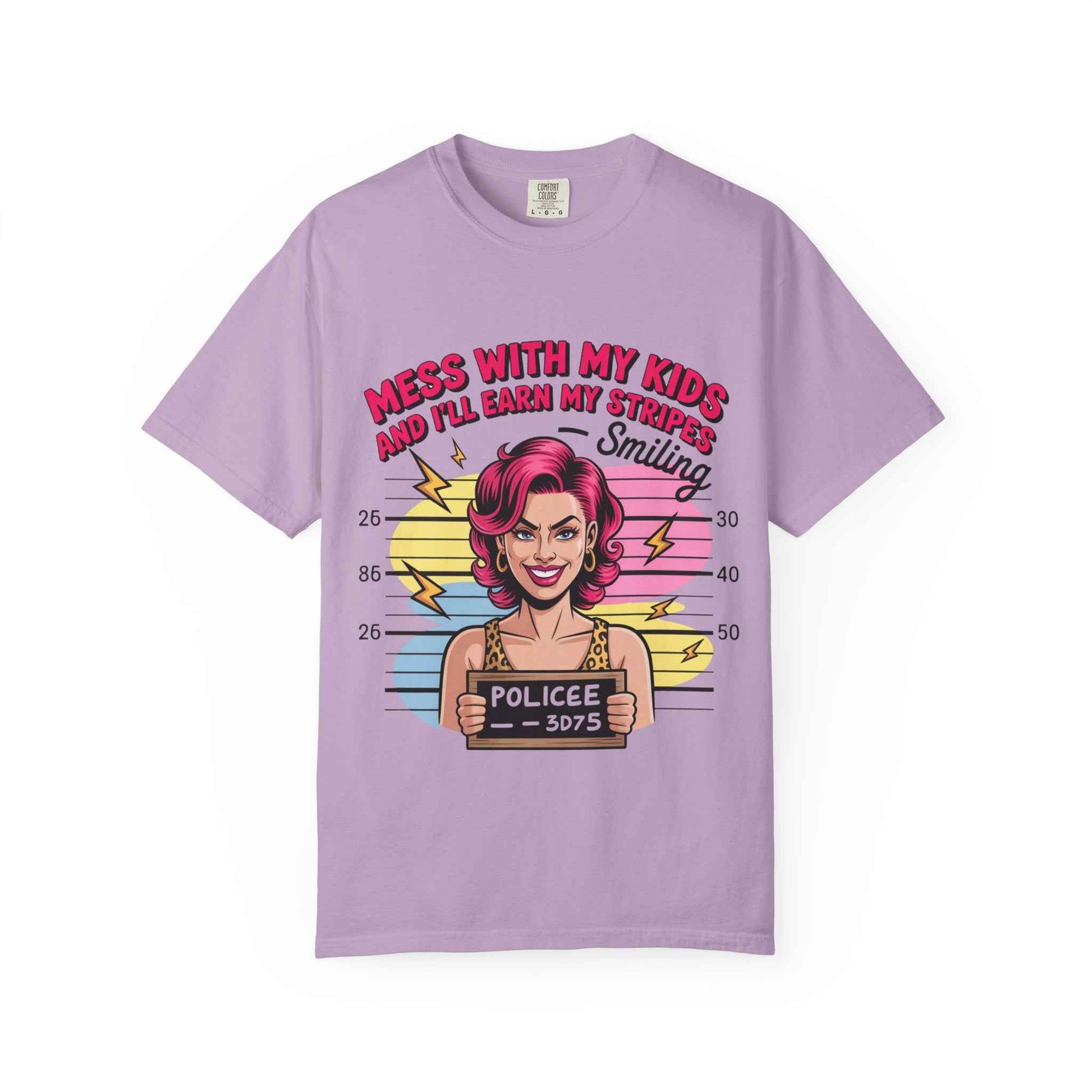 Funny "Mess with My Kids and I'll Earn My Stripes" Graphic Tee