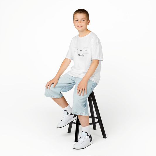 Kids Command + V - Paste Tshirt (Black Border)