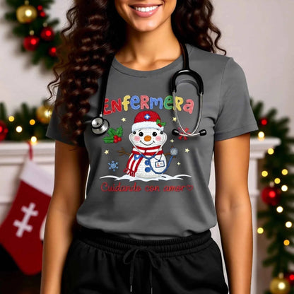Christmas Nurse Shirts & Sweaters – Cute Faux Crochet Nurse Snowman Designs