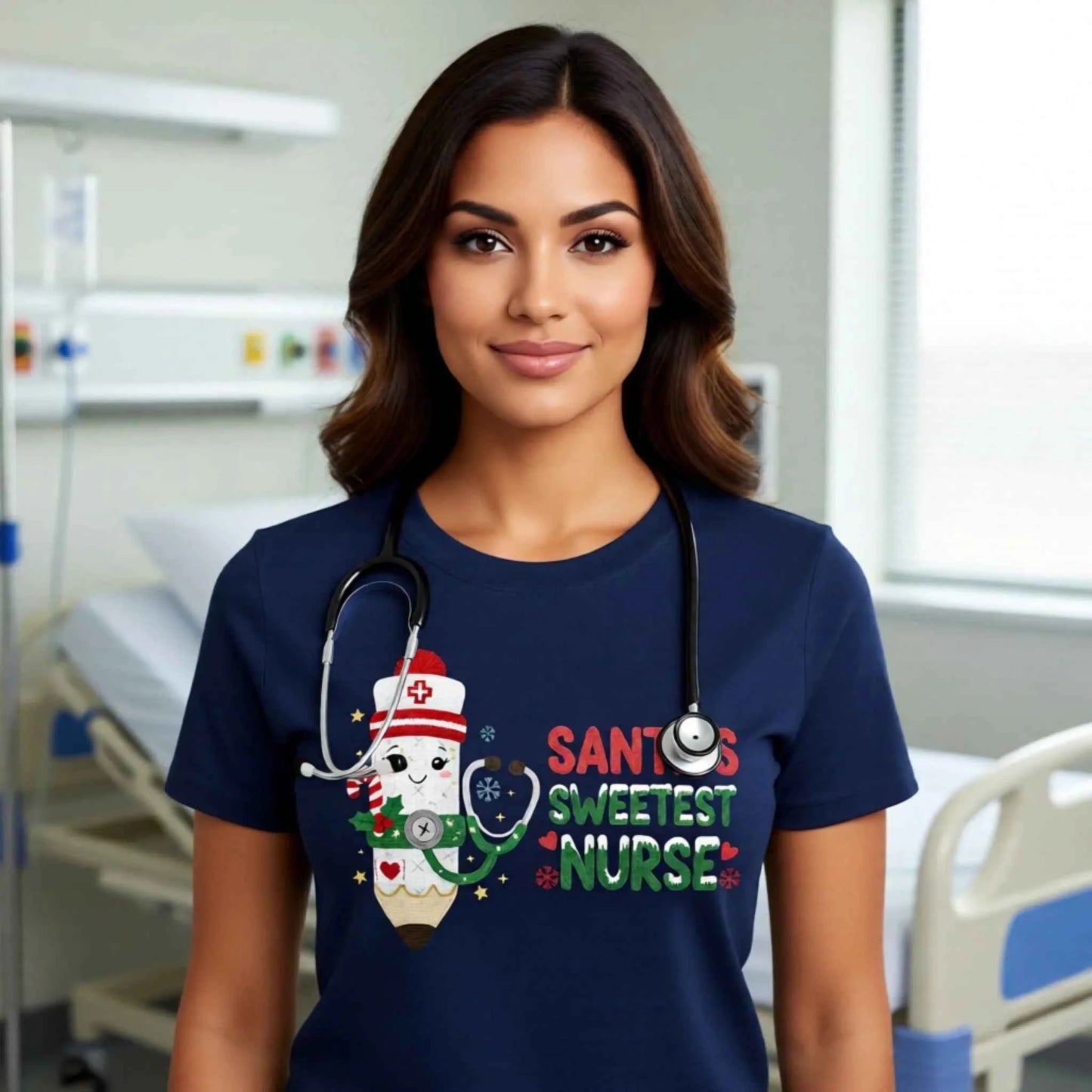 Christmas Nurse Shirts & Sweaters – Cute Faux Crochet Nurse Snowman Designs