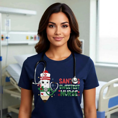Christmas Nurse Shirts & Sweaters – Cute Faux Crochet Nurse Snowman Designs