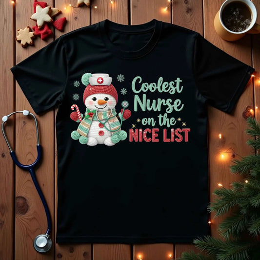 Christmas Nurse Shirts & Sweaters – Cute Faux Crochet Nurse Snowman Designs