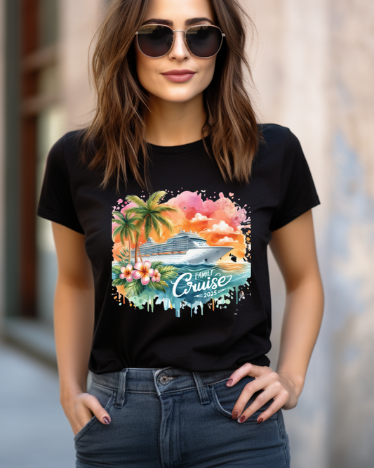 Family Cruise 2025 Watercolor T-Shirt
