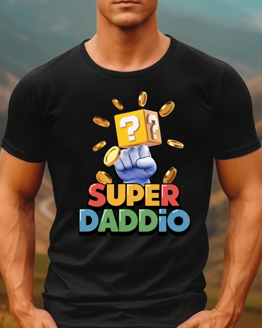 Super Daddio Garment-Dyed T-Shirt - Fun Gaming Tee for Dads