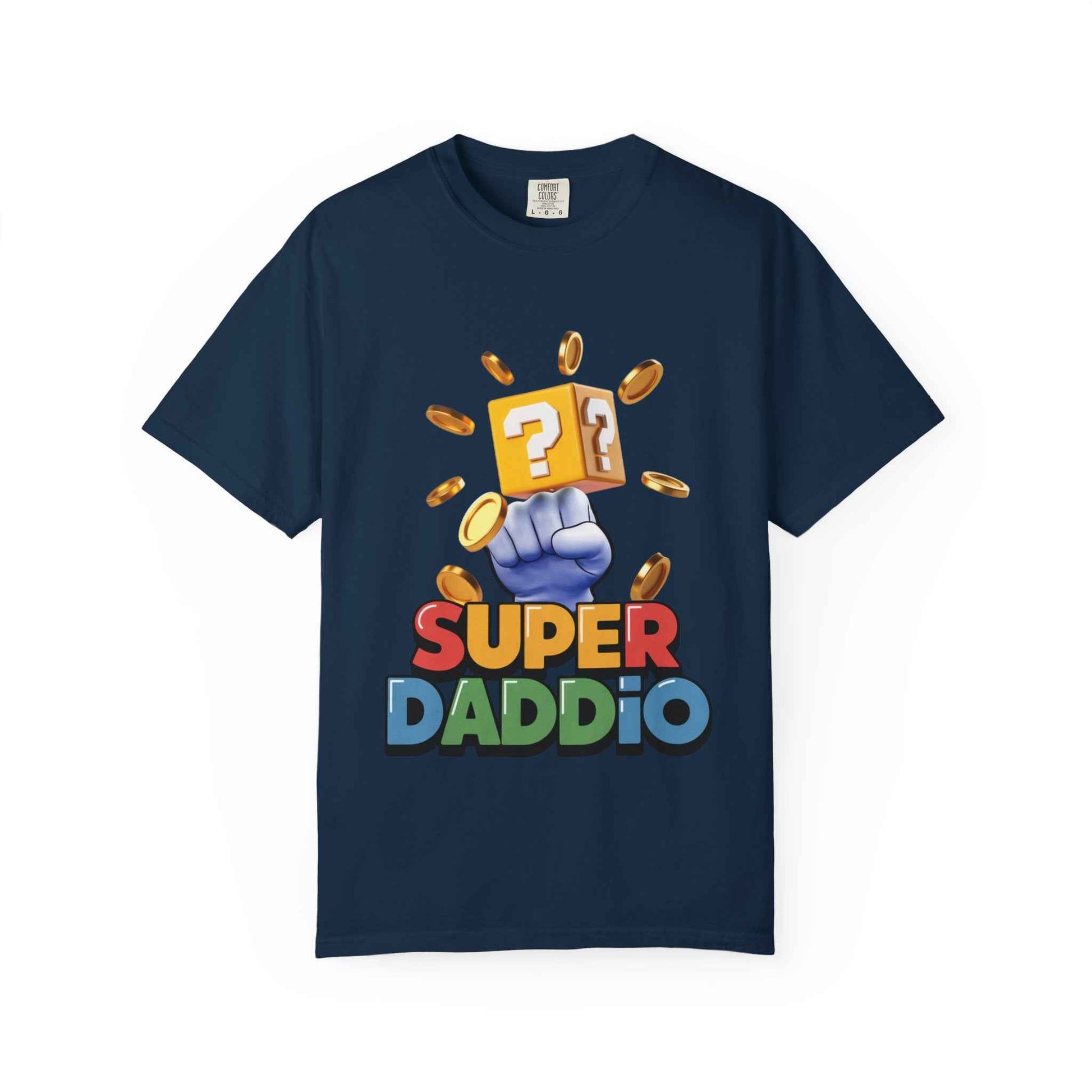 Super Daddio Garment-Dyed T-Shirt - Fun Gaming Tee for Dads