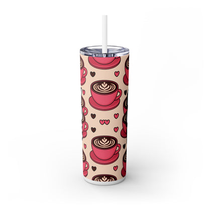 Coffee Lover's Skinny Tumbler with Straw - 20oz