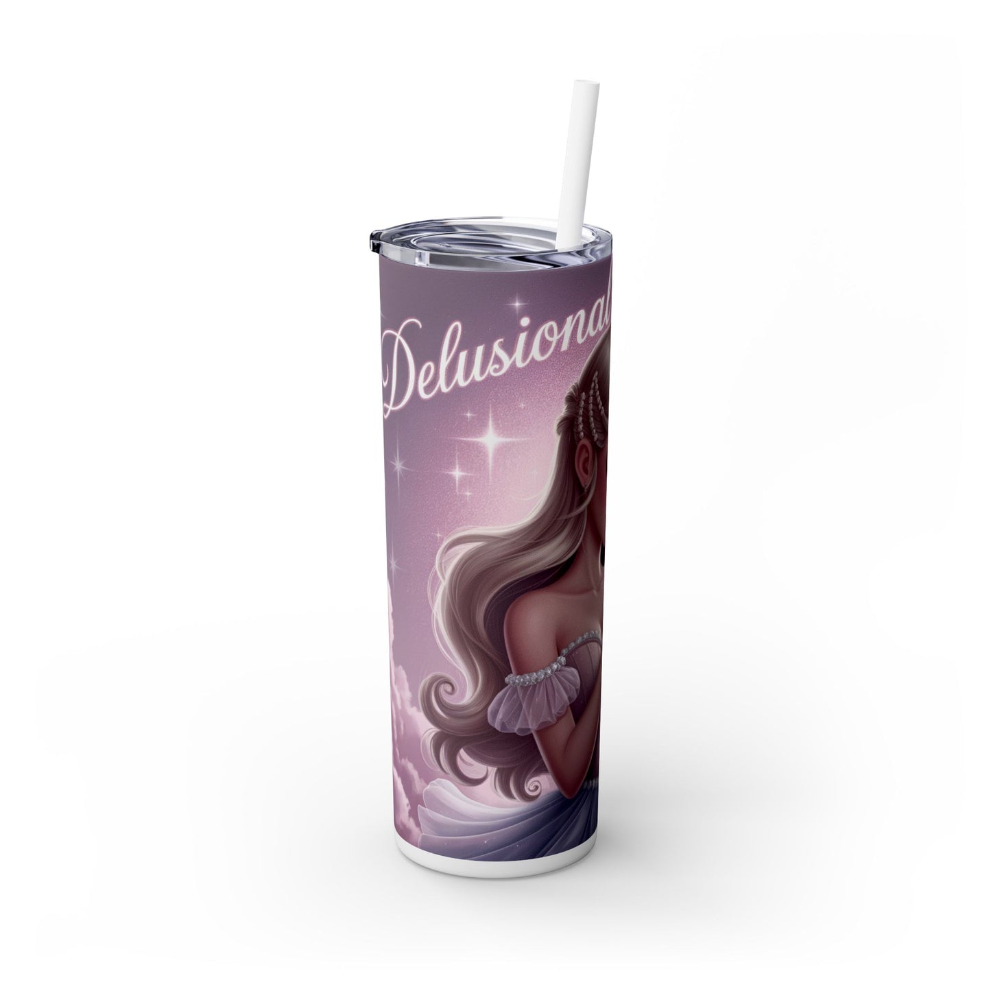 Delusional Princess Skinny Tumbler with Straw - 20oz