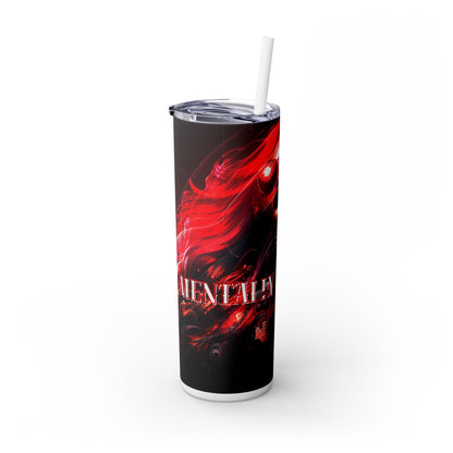 Fierce Red Skinny Tumbler with Straw - 20oz | Mentally Booked
