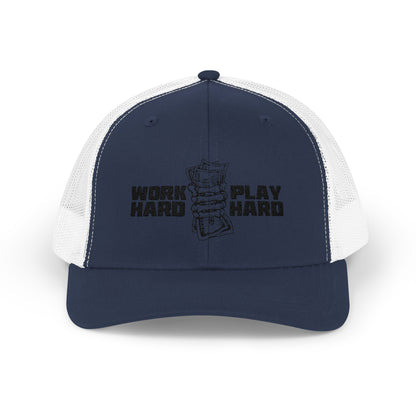Work Hard Play Hard Snapback Trucker Cap