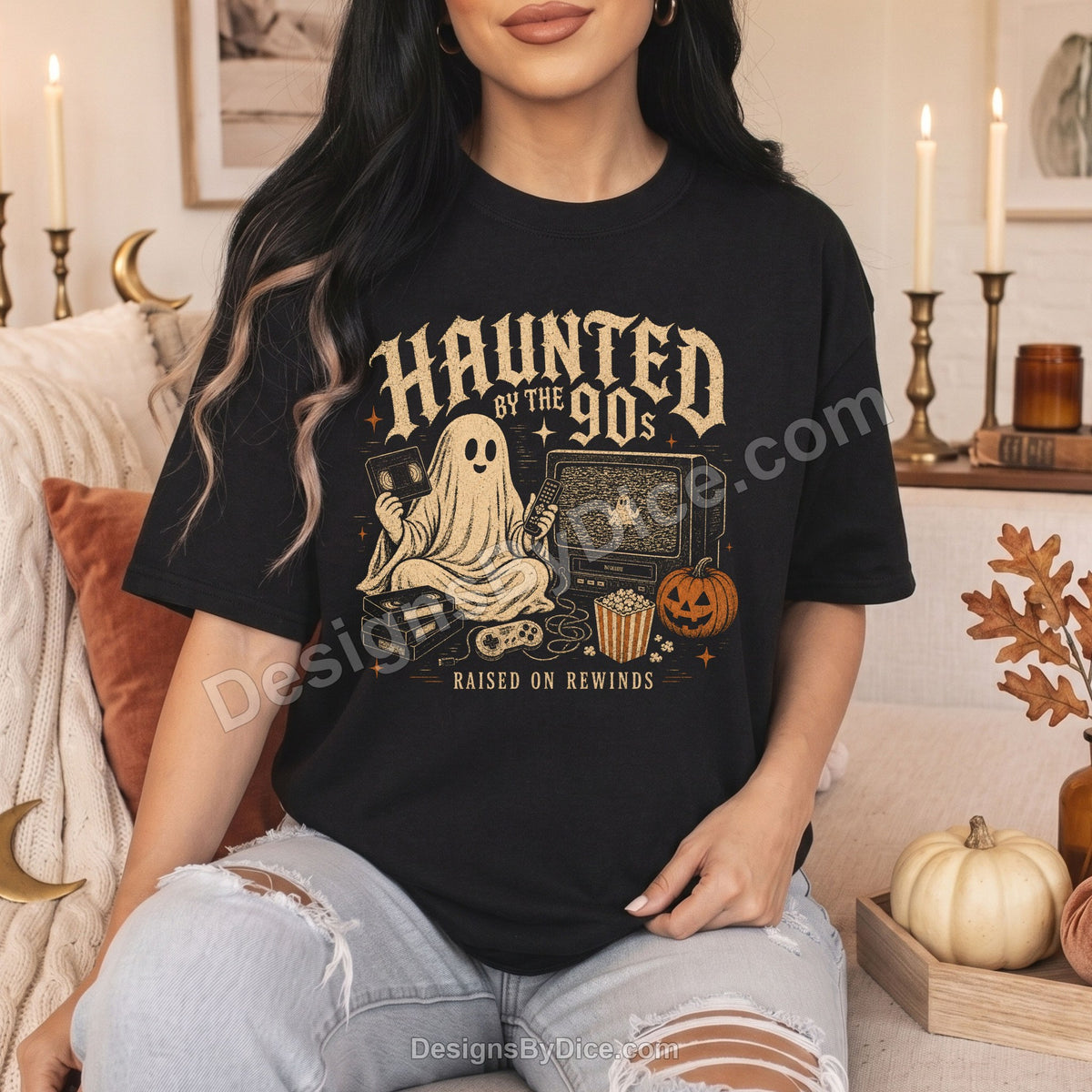 Haunted by the 90s Shirt | Retro Halloween Ghost Graphic Tee