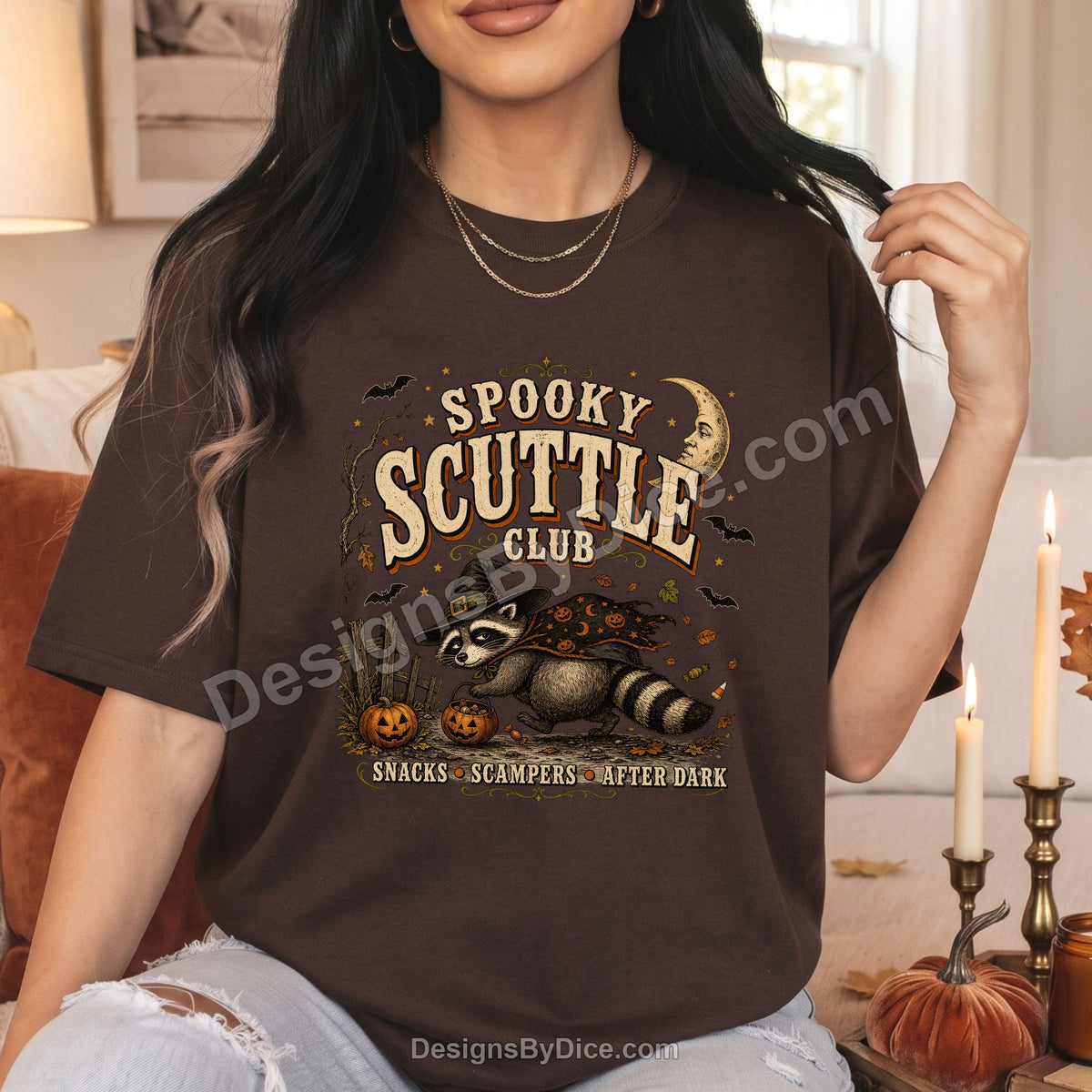 Spooky Scuttle Club Shirt | Halloween Raccoon Graphic Tee