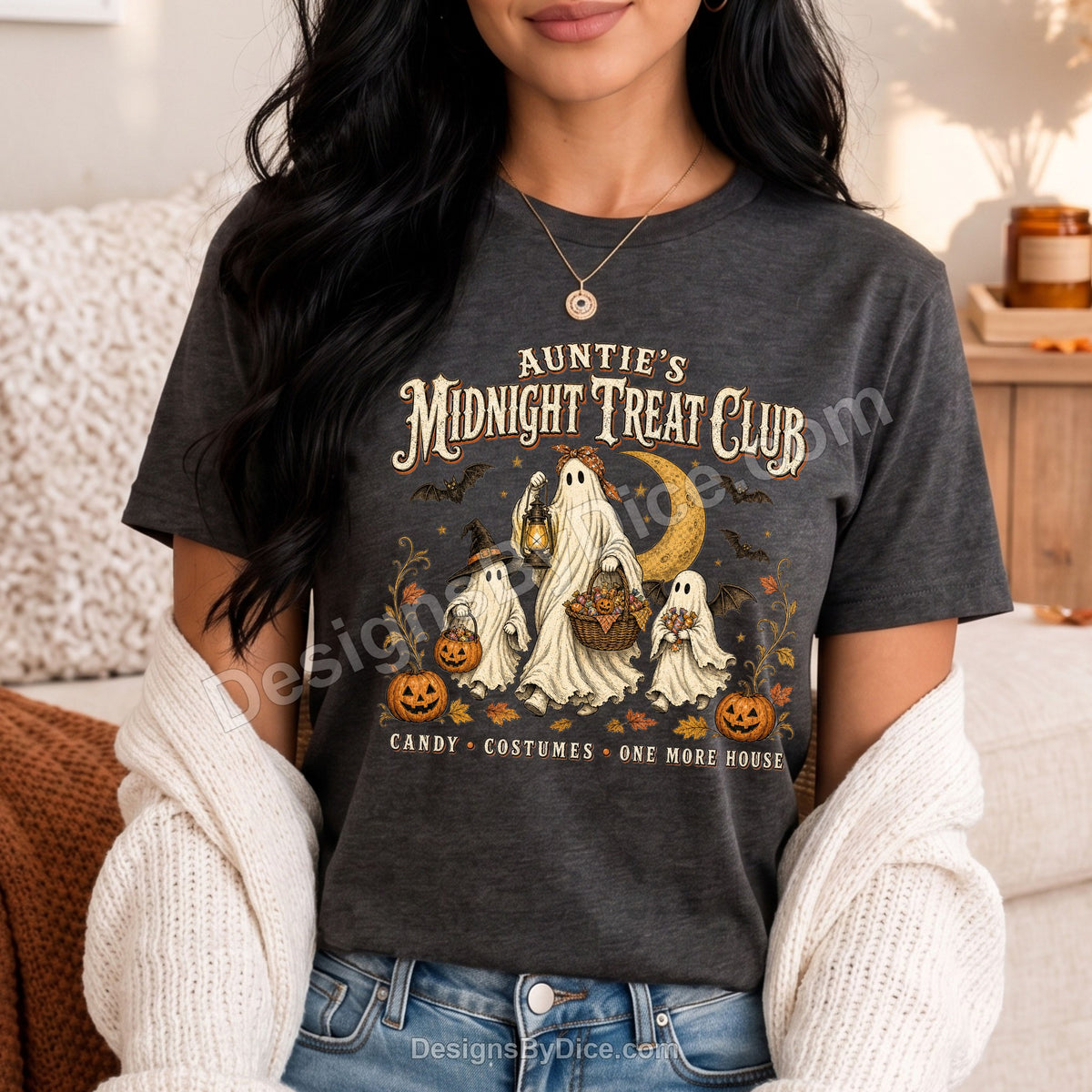 Auntie's Midnight Treat Club Shirt | Funny Halloween Aunt Graphic Tee