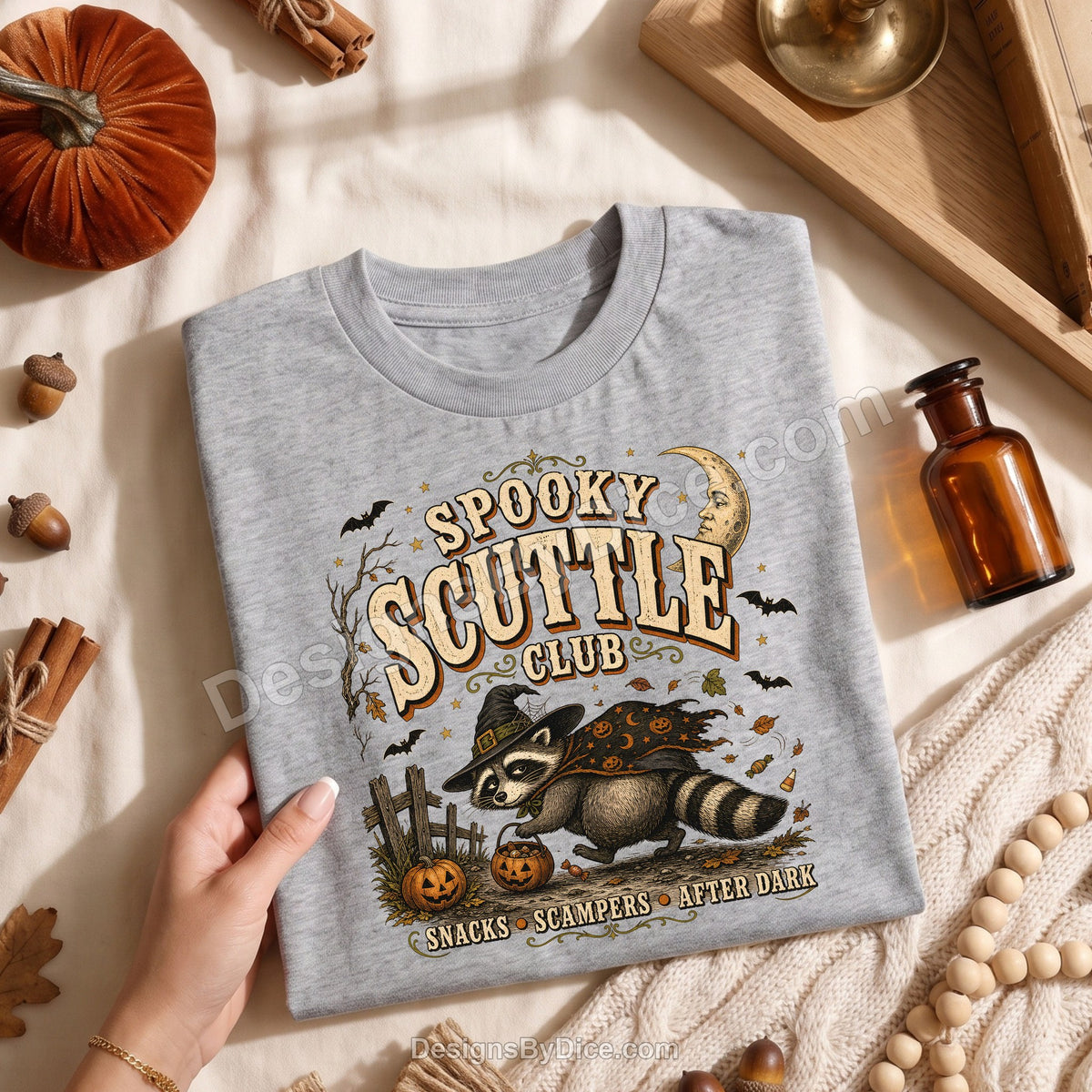 Spooky Scuttle Club Shirt | Halloween Raccoon Graphic Tee