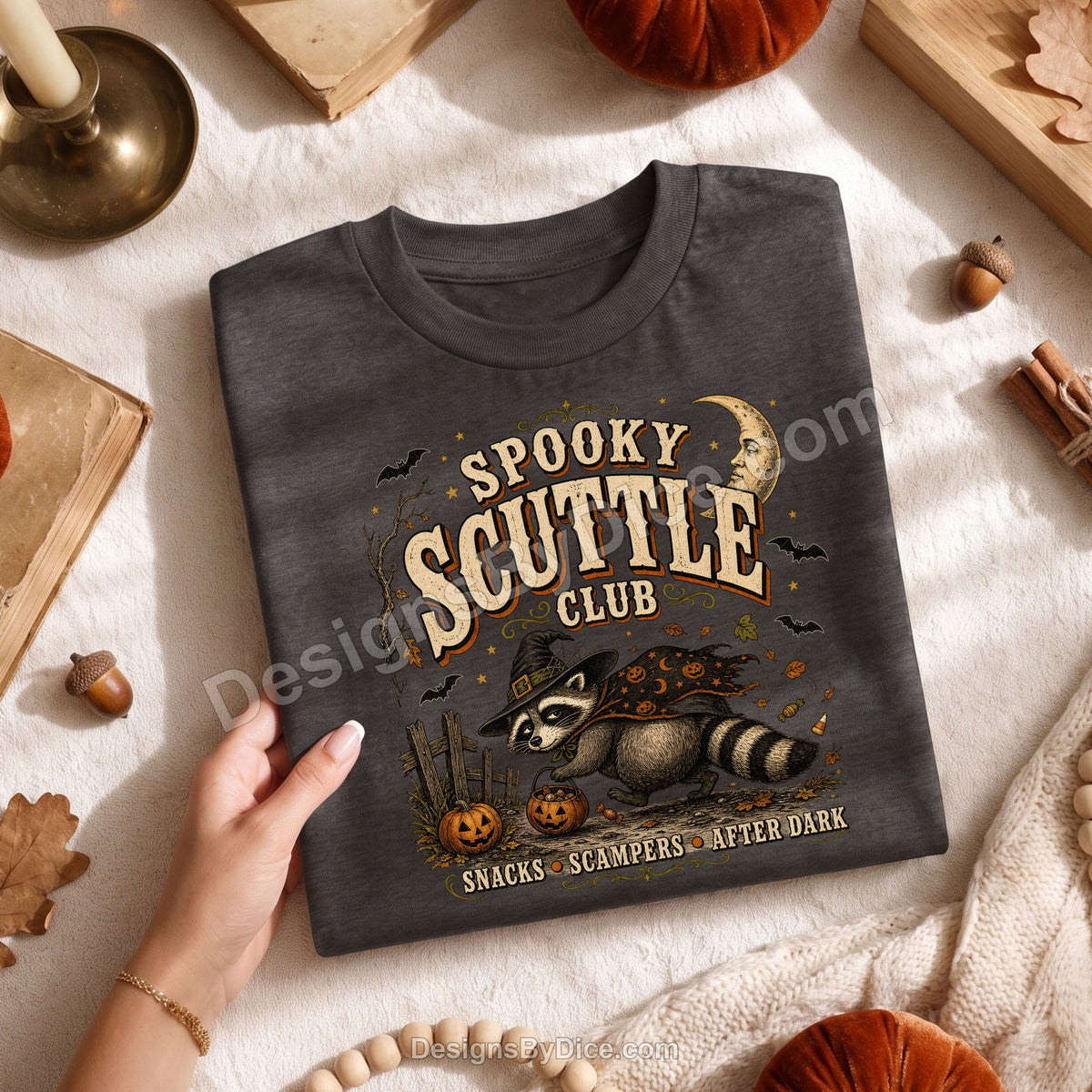 Spooky Scuttle Club Shirt | Halloween Raccoon Graphic Tee