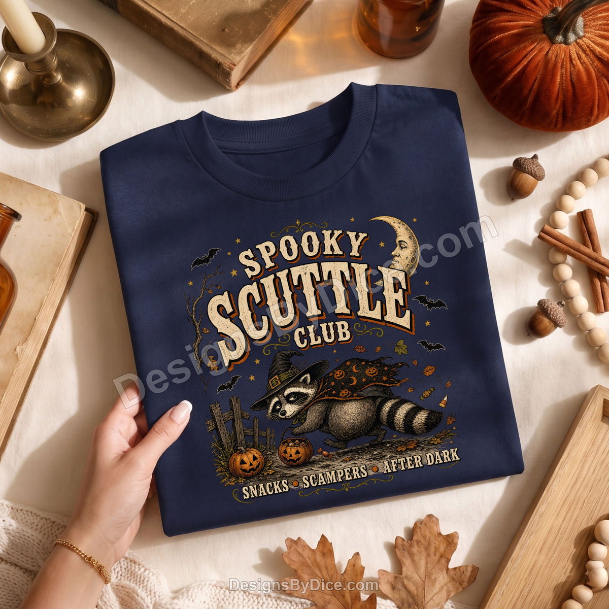Spooky Scuttle Club Shirt | Halloween Raccoon Graphic Tee