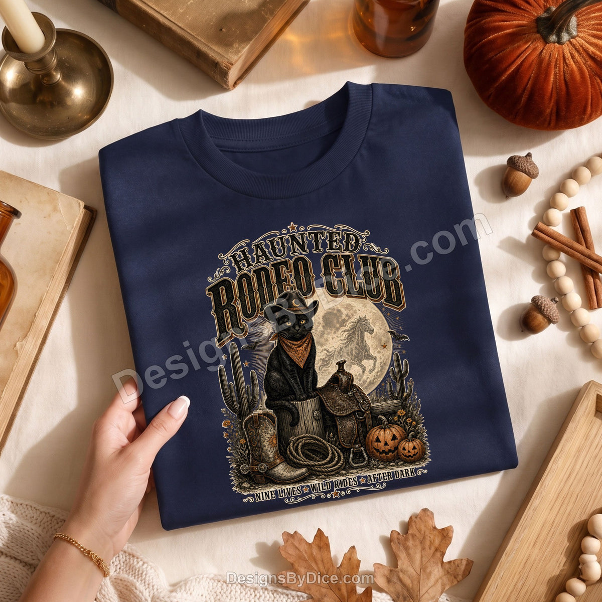 Haunted Rodeo Club Shirt | Western Black Cat Halloween Tee