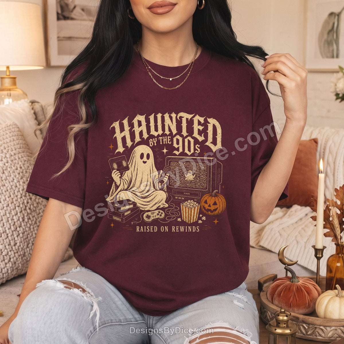 Haunted by the 90s Shirt | Retro Halloween Ghost Graphic Tee