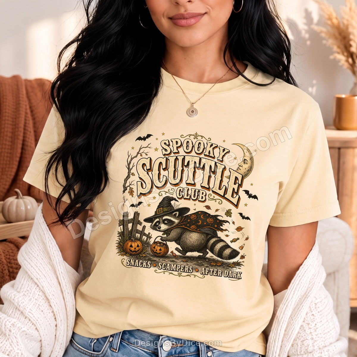 Spooky Scuttle Club Shirt | Halloween Raccoon Graphic Tee